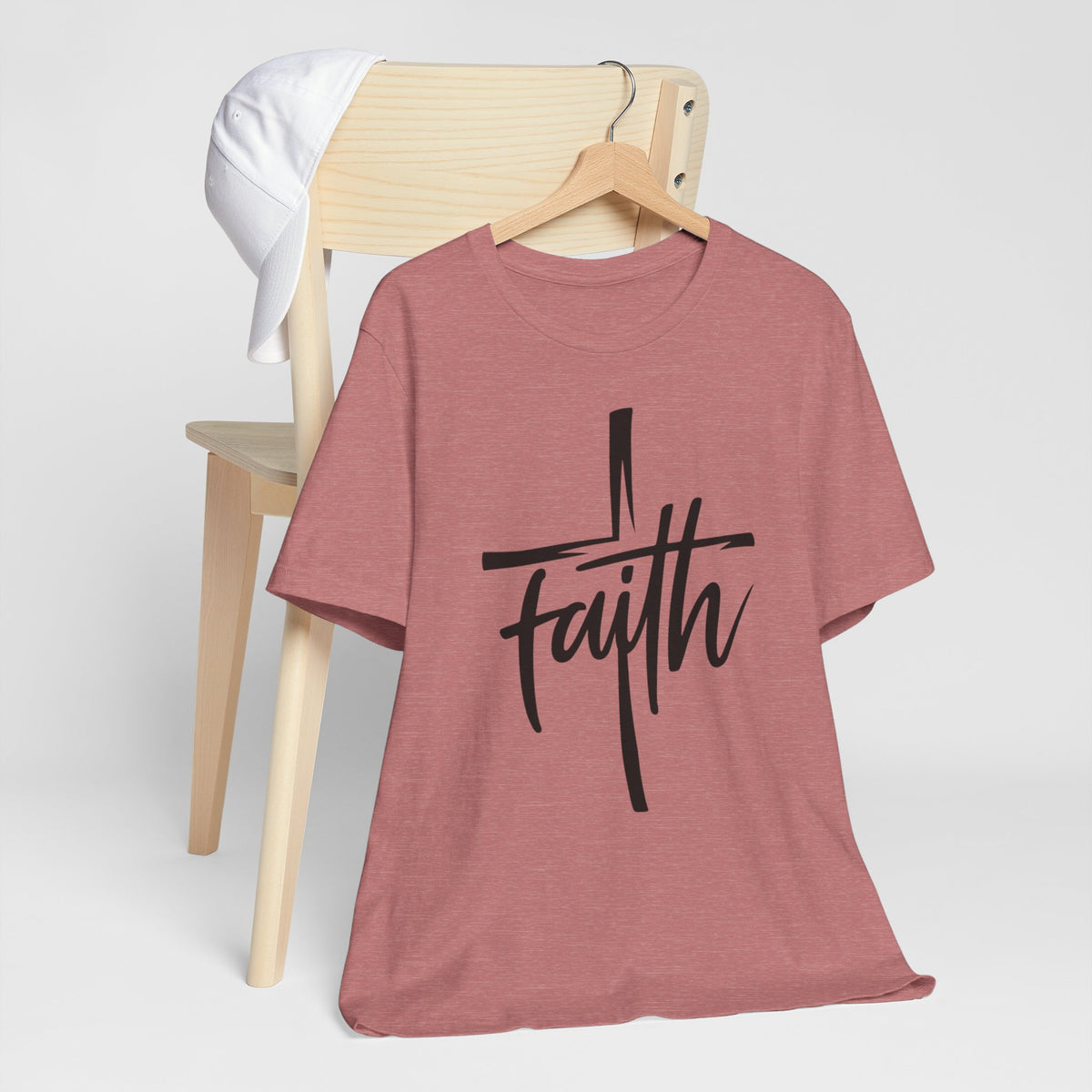 Faith Cross Shirt – Minimalist Christian Graphic Tee for Women
