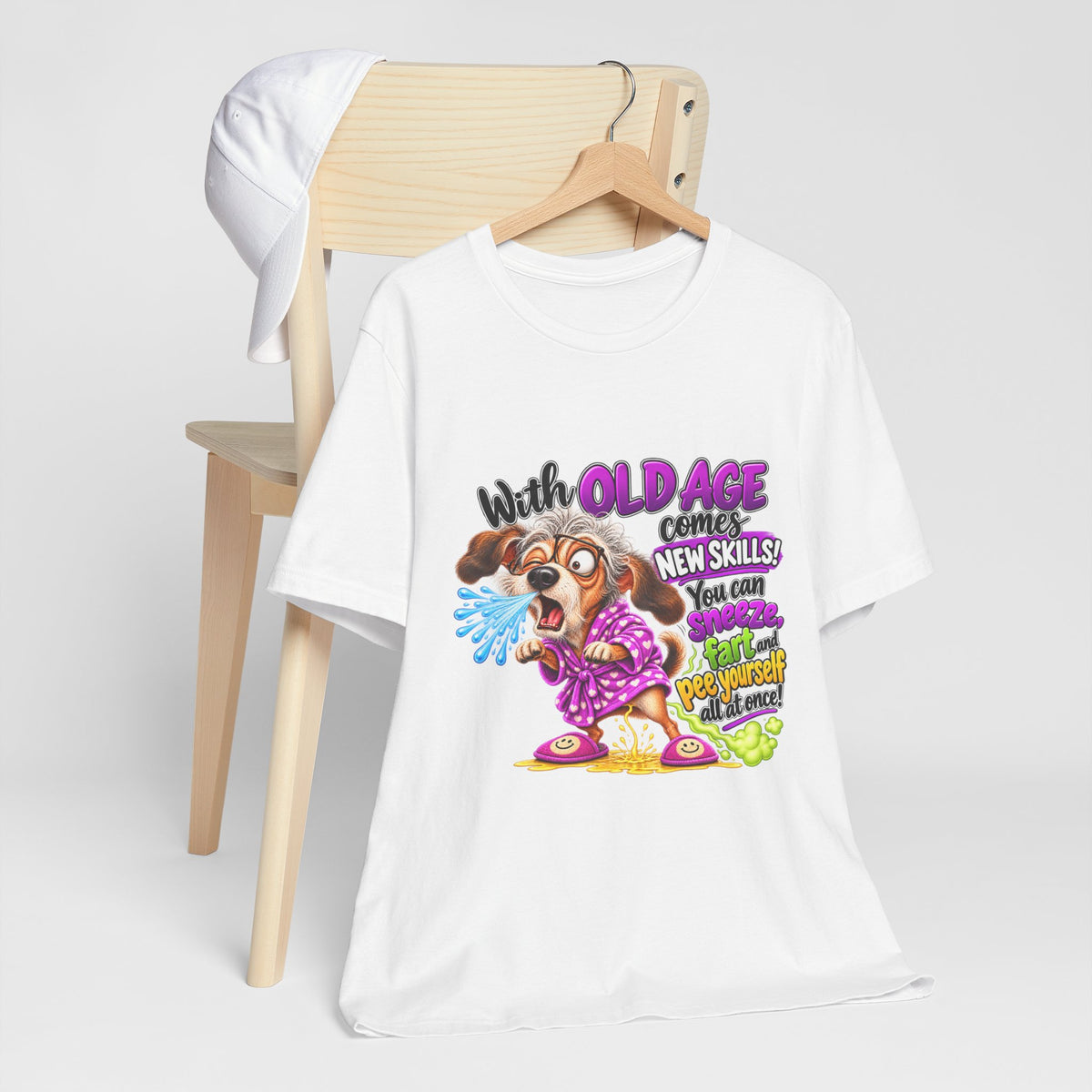With Old Age Comes New Skills Funny Dog Graphic Tee