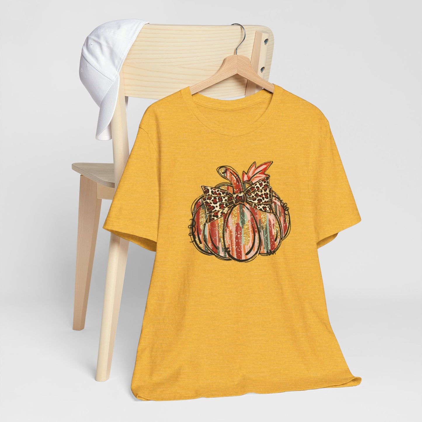 Leopard Bow Pumpkin Tee | Cute Fall Graphic Shirt