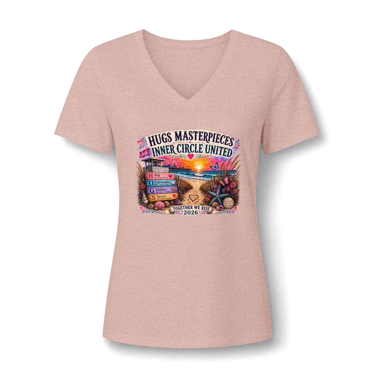 HUGS Masterpieces Inner Circle United 2026 Women’s V-Neck Tee