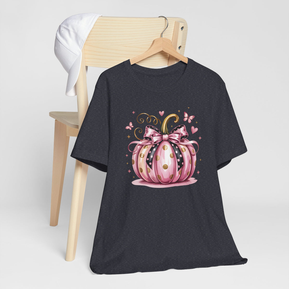 In October We Wear Pink Pumpkin Graphic Tee – Girly Fall Shirt