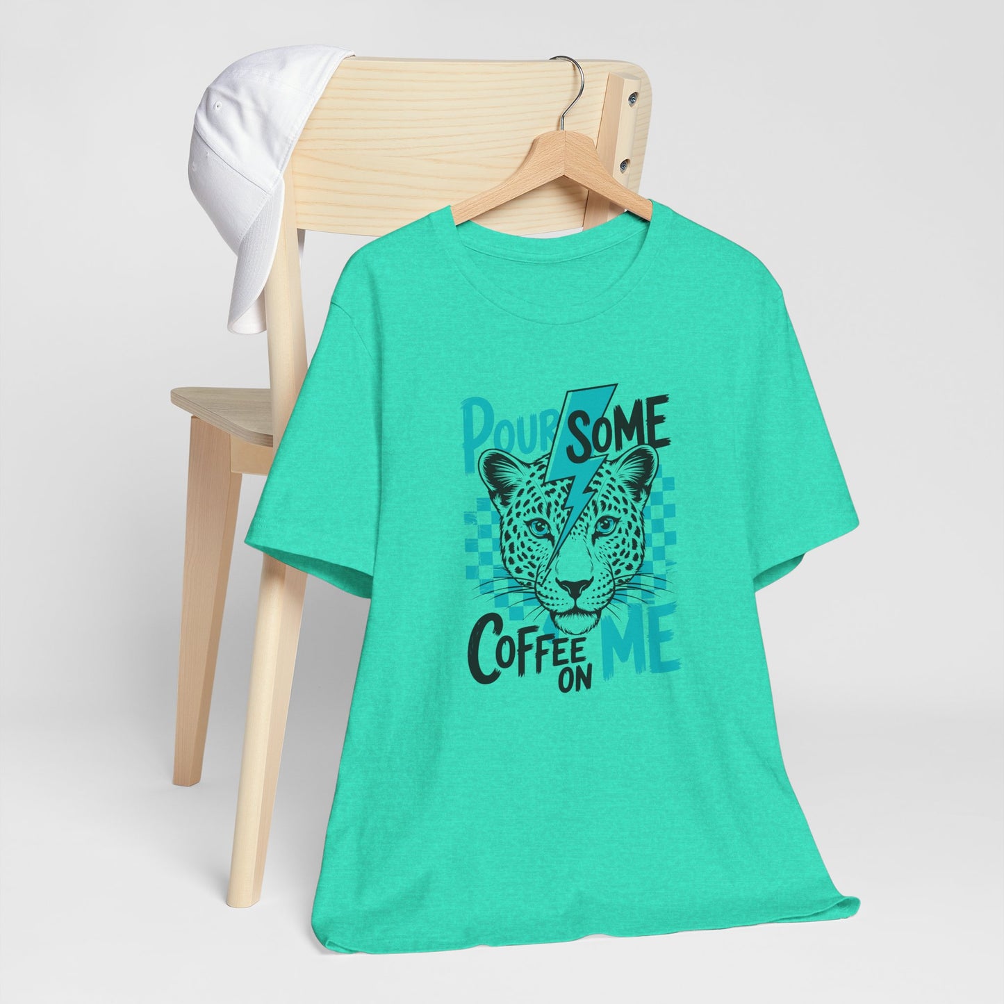 Pour Some Coffee On Me Leopard Graphic Tee