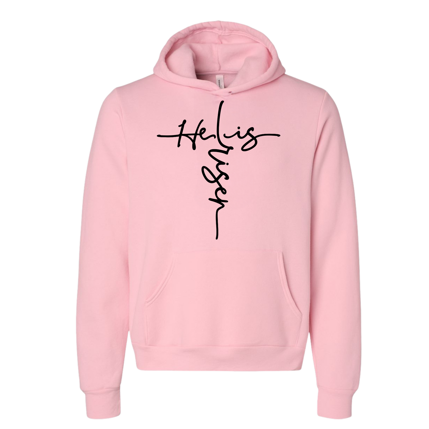 Risen Hoodie with "He Is Risen" graphic, perfect for Easter celebration.