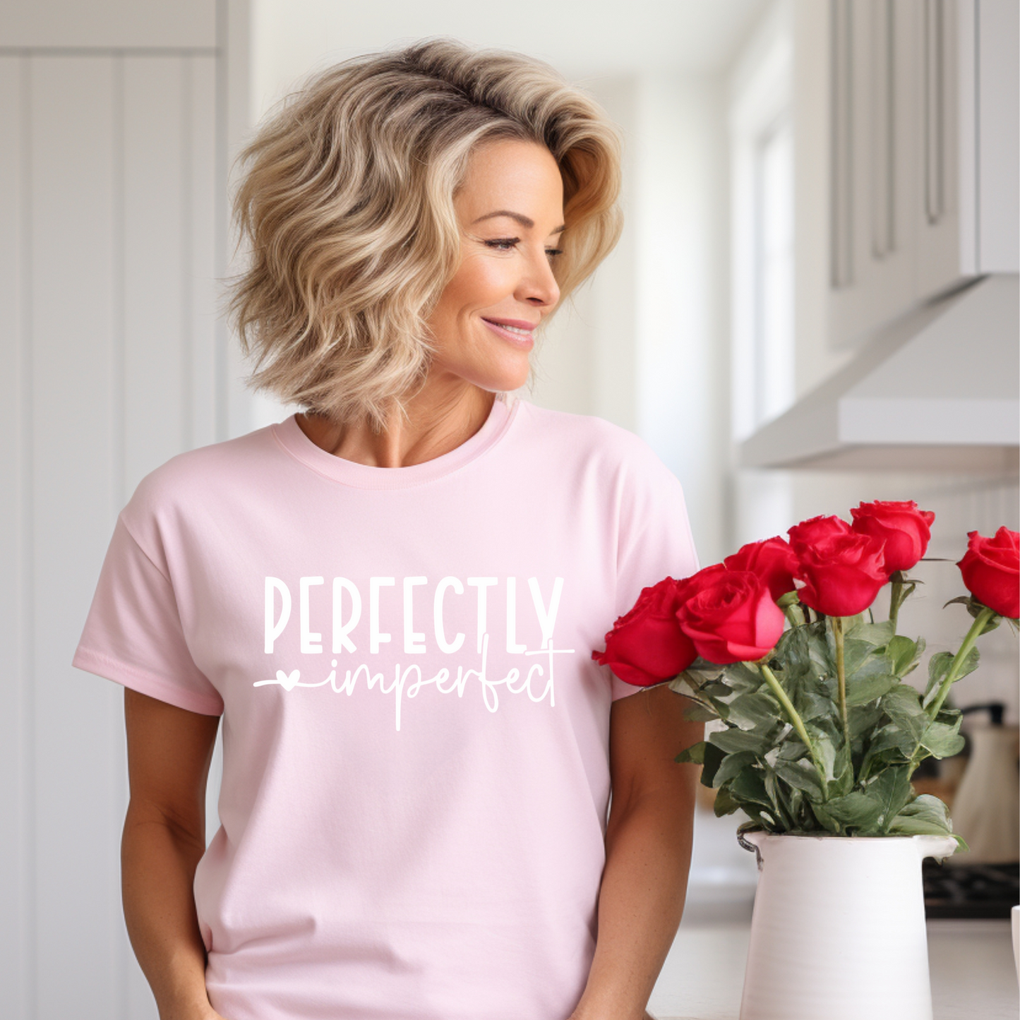 Perfectly Imperfect Tee unisex design worn by a person in a stylish and comfortable setting.