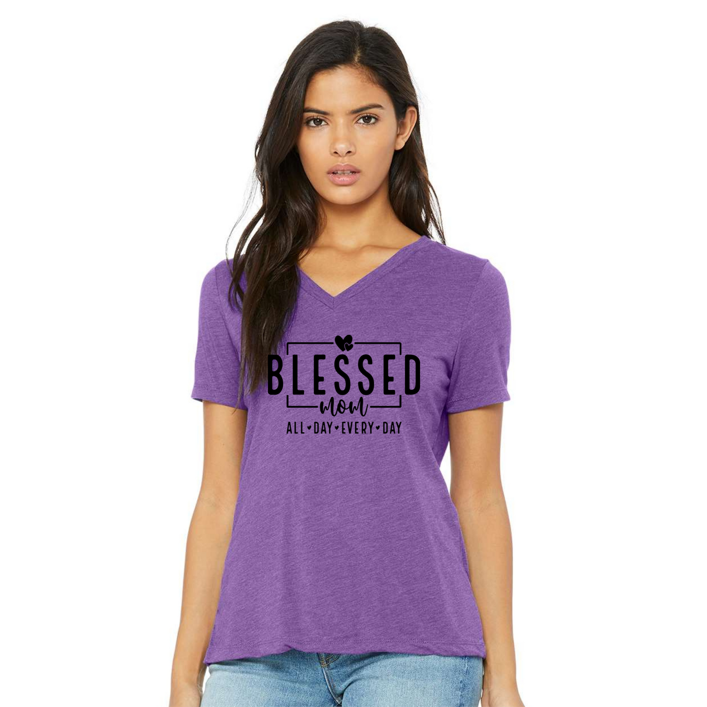 Blessed Mama Shirt in purple