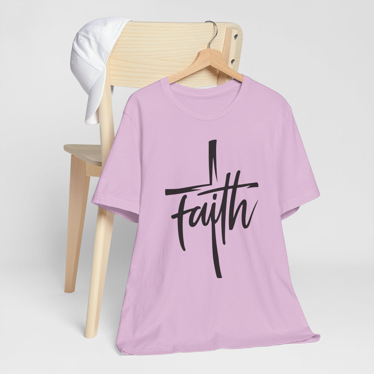 Faith Cross Shirt – Minimalist Christian Graphic Tee for Women