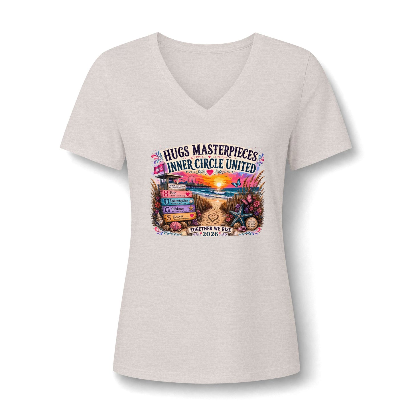 HUGS Masterpieces Inner Circle United 2026 Women’s V-Neck Tee