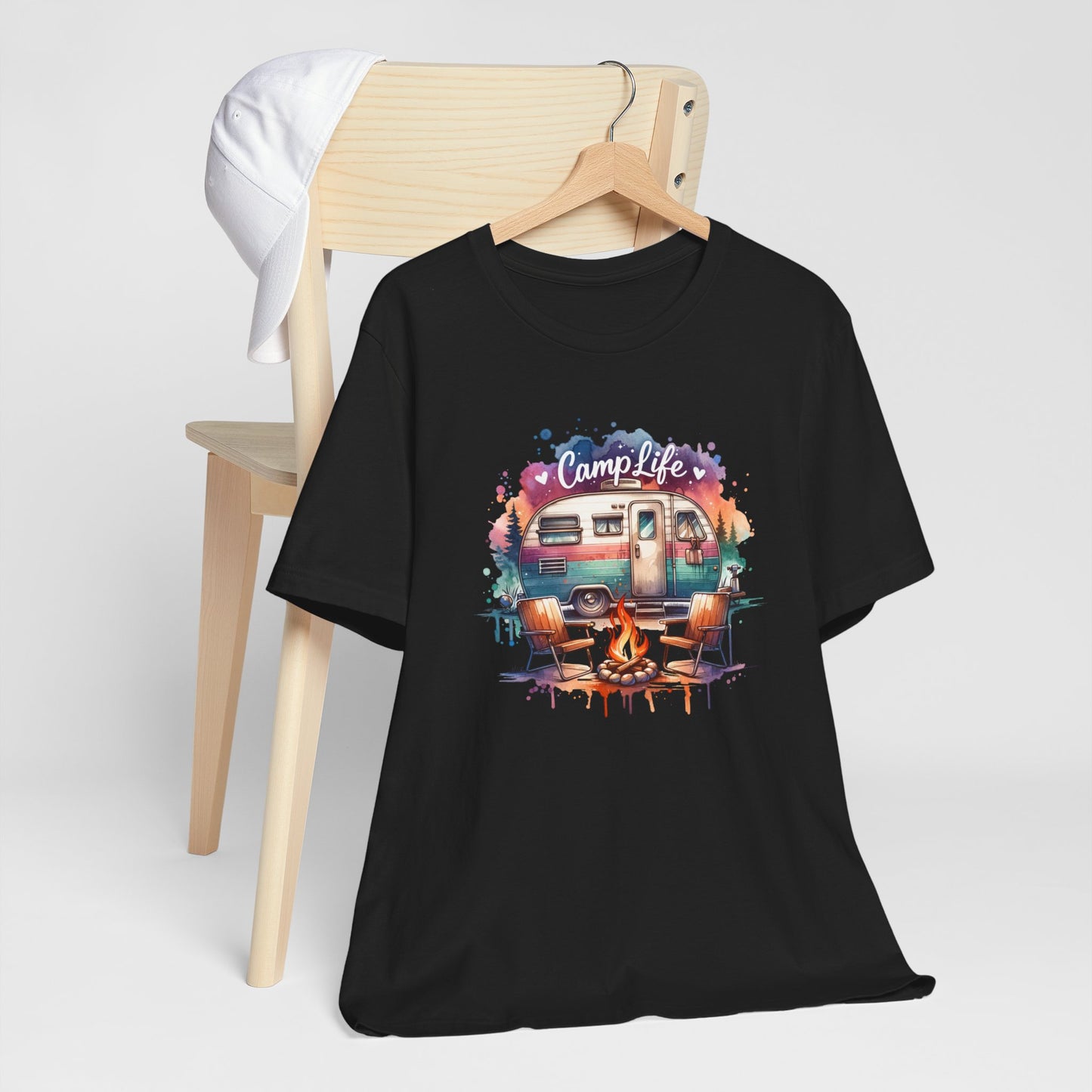Camp Life Tee – Retro Camper & Campfire T-Shirt