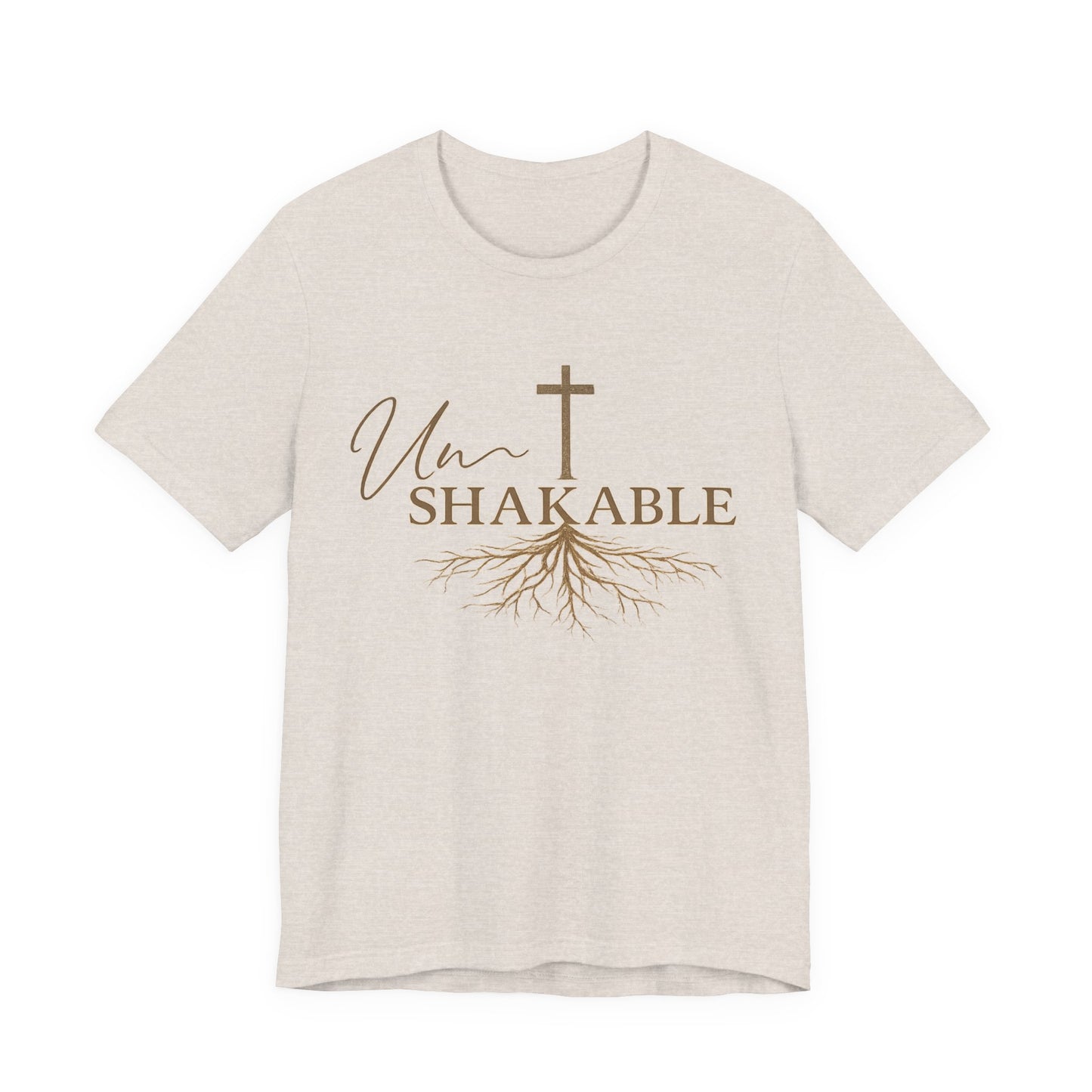 Unshakable Christian T‑Shirt — Cross & Roots Faith Tee