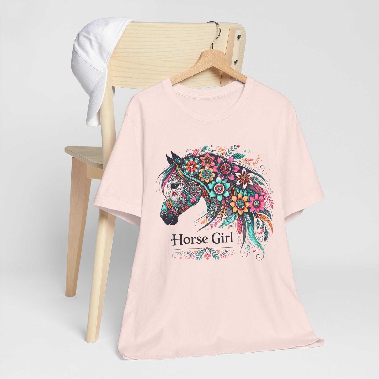 floral horse shirt - soft pink