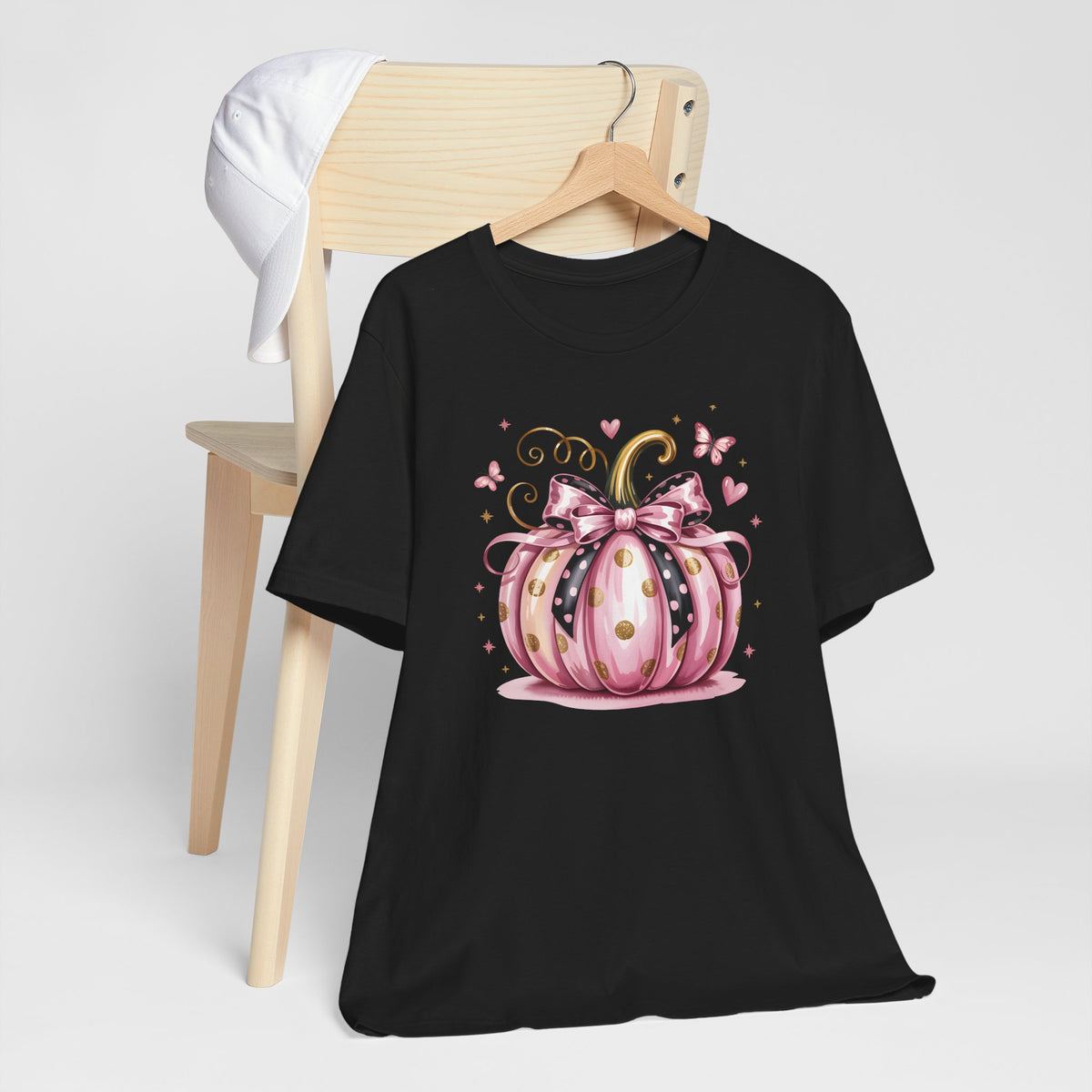 In October We Wear Pink Pumpkin Graphic Tee – Girly Fall Shirt