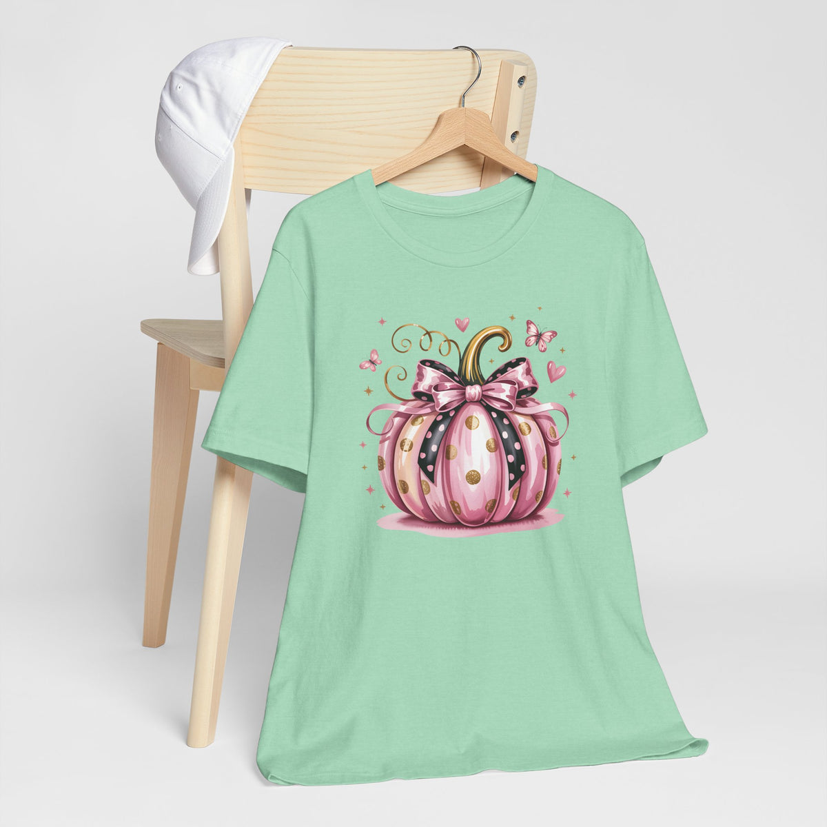 In October We Wear Pink Pumpkin Graphic Tee – Girly Fall Shirt