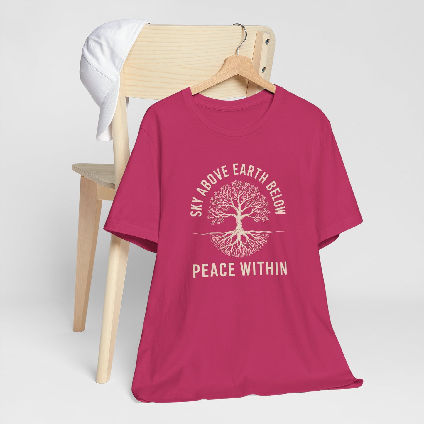 Sky Above Earth Below Peace Within T-Shirt – Grounded Spiritual Women’s Tee