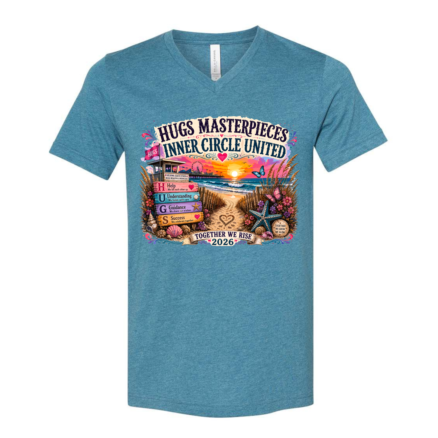 HUGS Masterpieces Inner Circle United Unisex V-Neck Tee