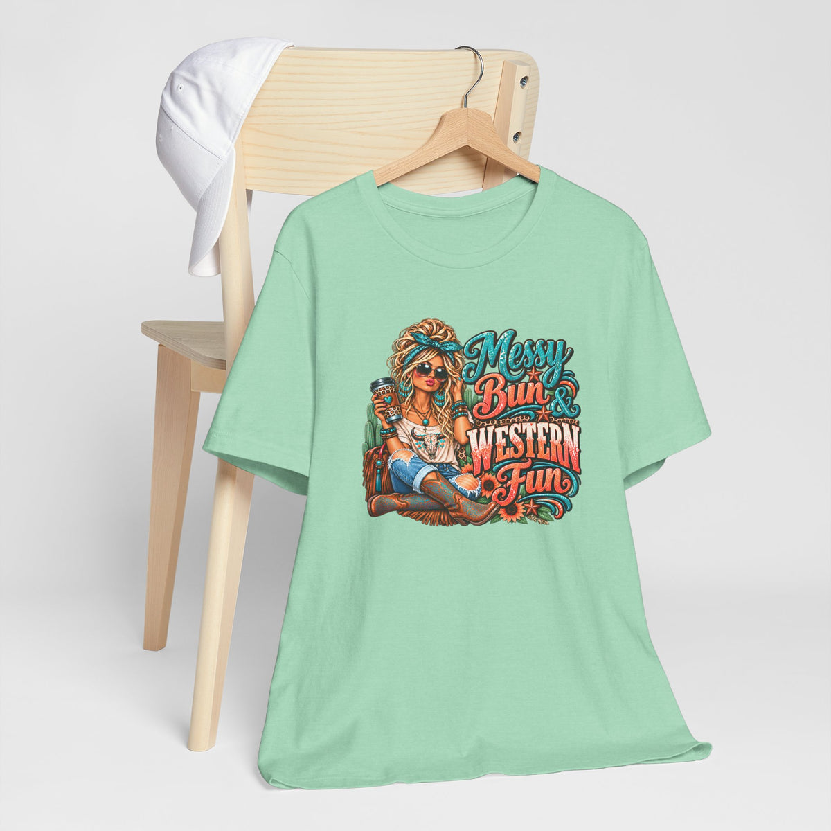 Messy Bun & Western Fun Graphic T-Shirt