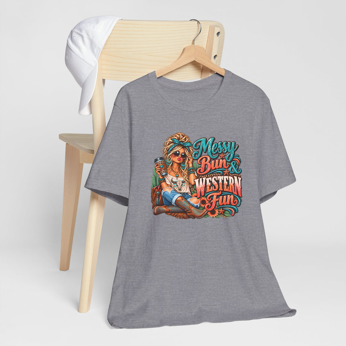 Messy Bun & Western Fun Graphic T-Shirt