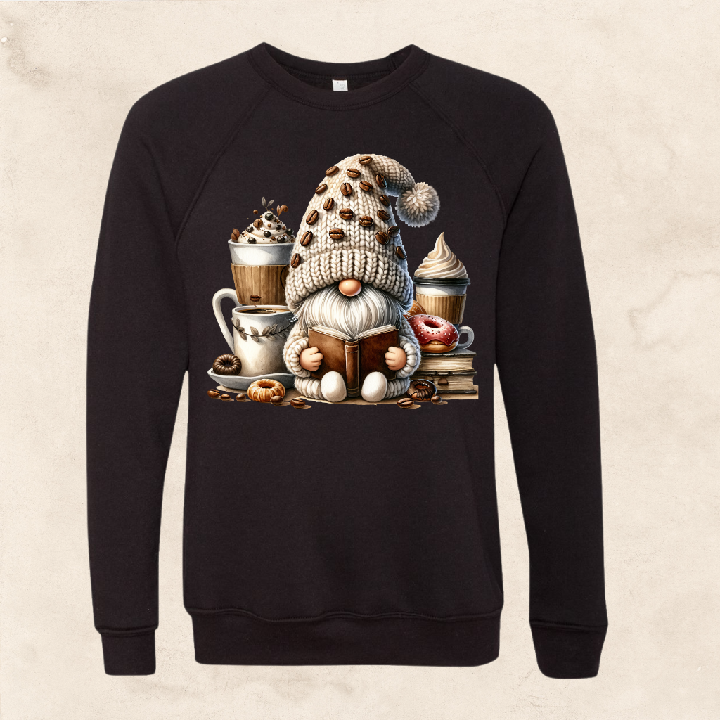 Coffee Gnome Sweatshirt for Adults with Donut Design