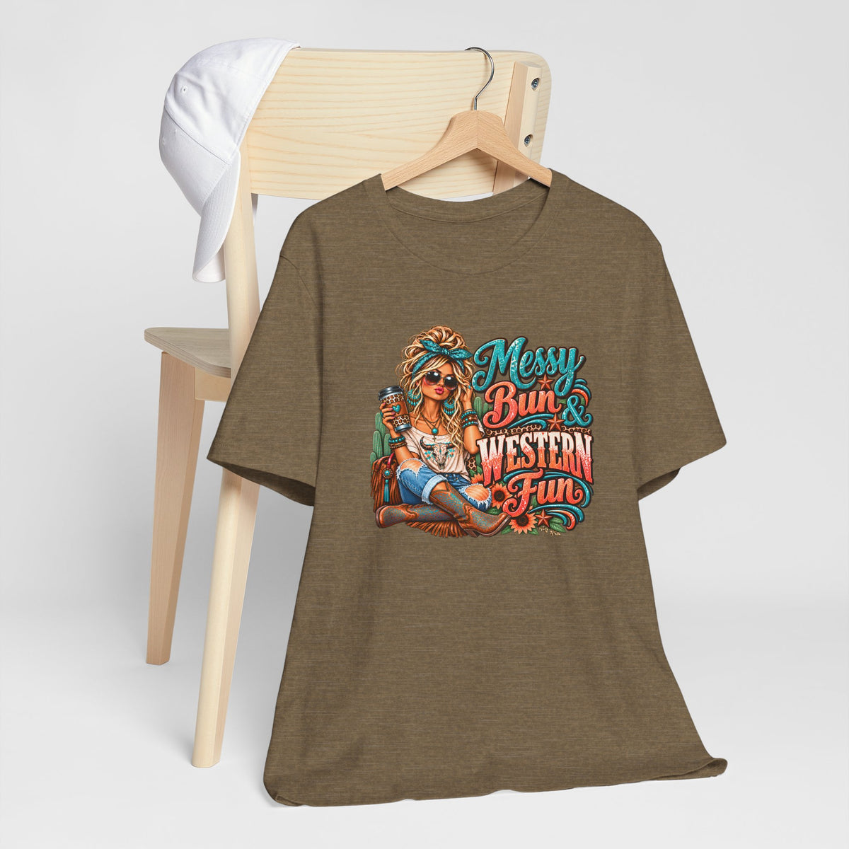 Messy Bun & Western Fun Graphic T-Shirt