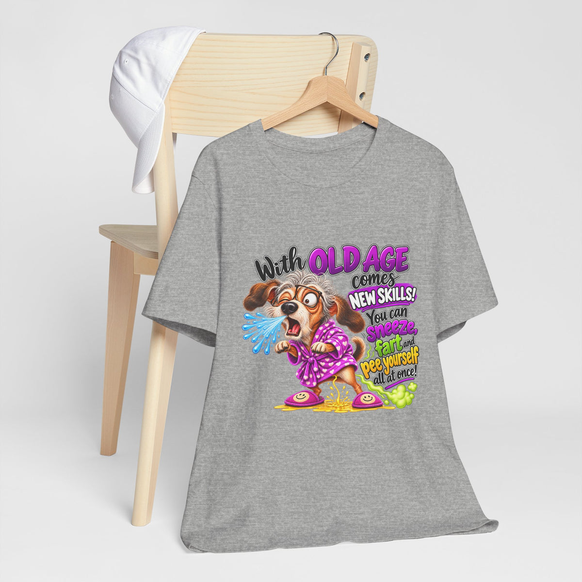 With Old Age Comes New Skills Funny Dog Graphic Tee