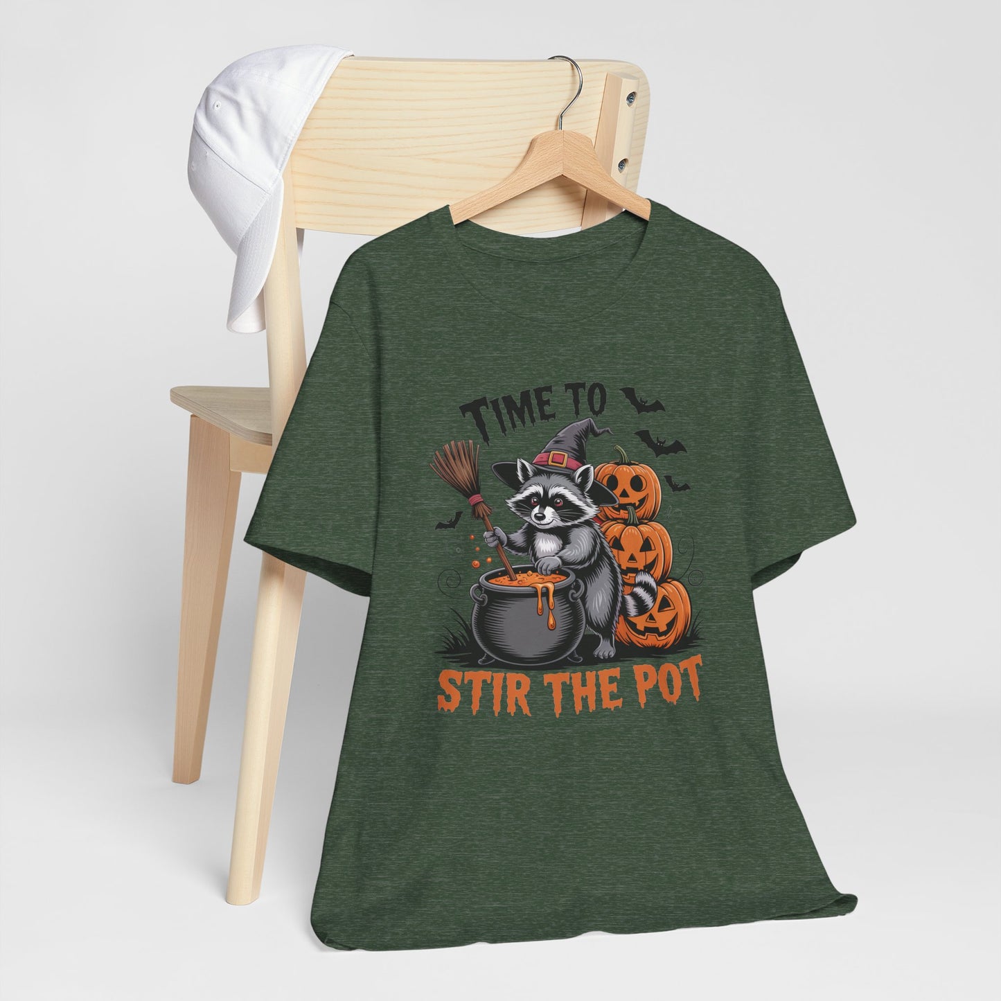 Time to Stir the Pot Raccoon Halloween Tee