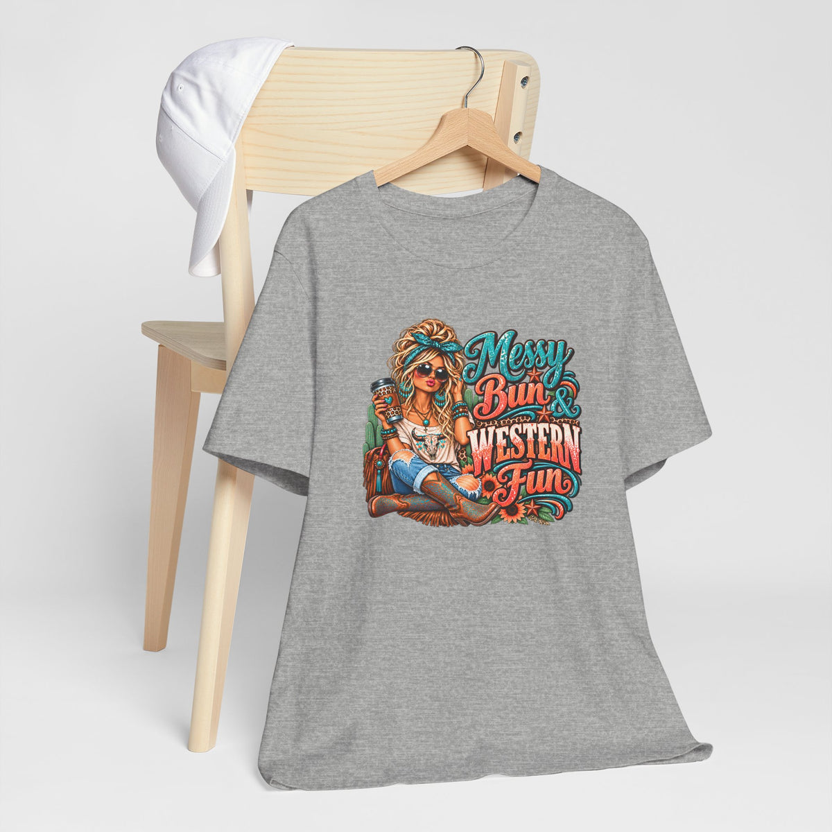 Messy Bun & Western Fun Graphic T-Shirt