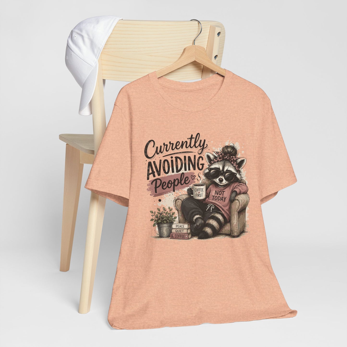 Currently Avoiding People Raccoon Graphic Tee