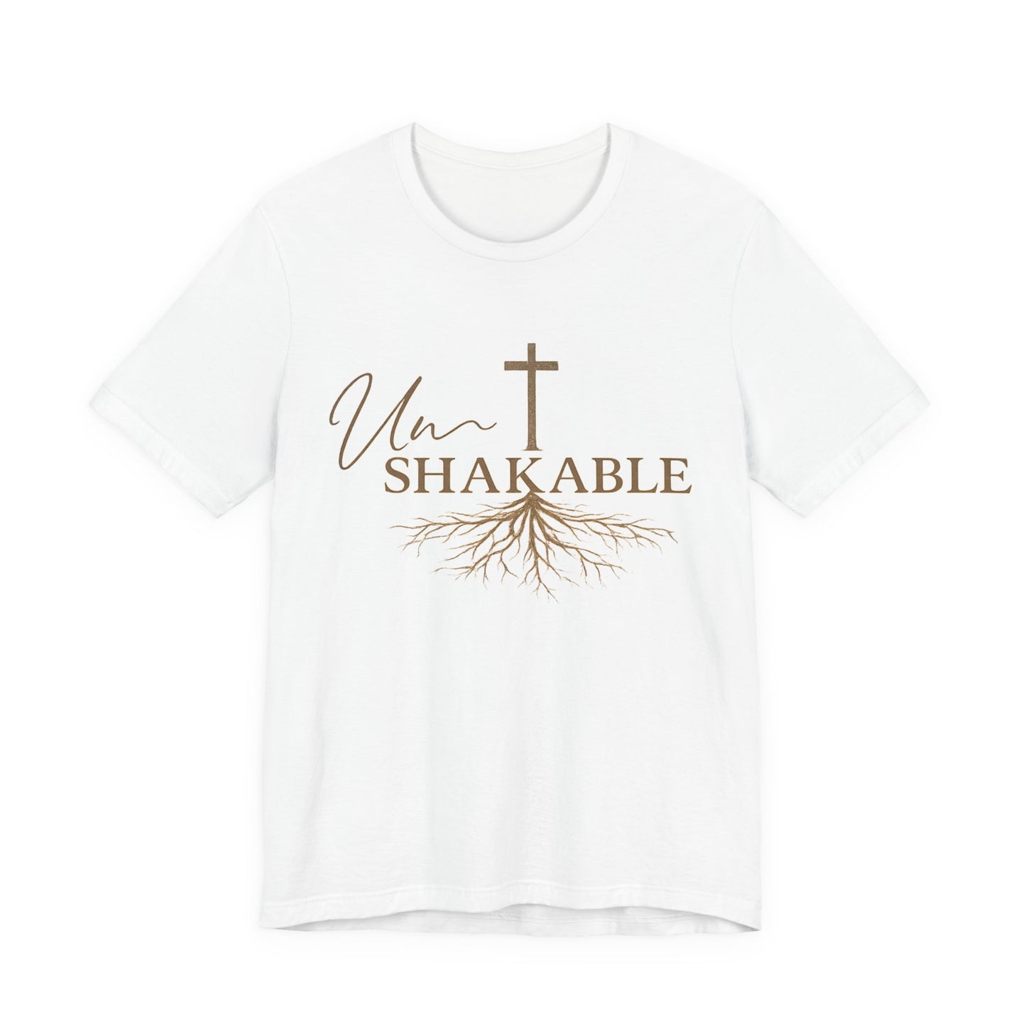 Unshakable Christian T‑Shirt — Cross & Roots Faith Tee