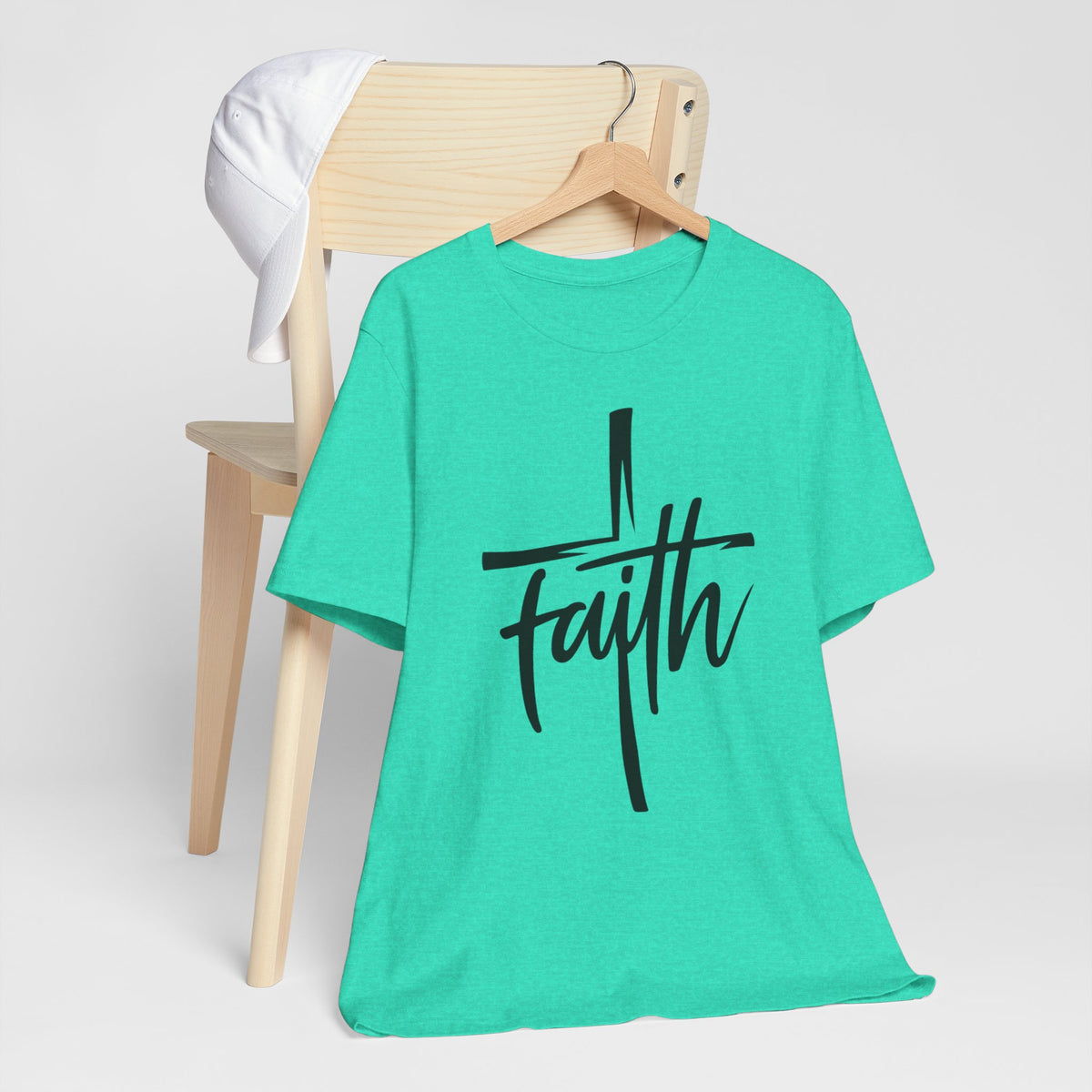 Faith Cross Shirt – Minimalist Christian Graphic Tee for Women