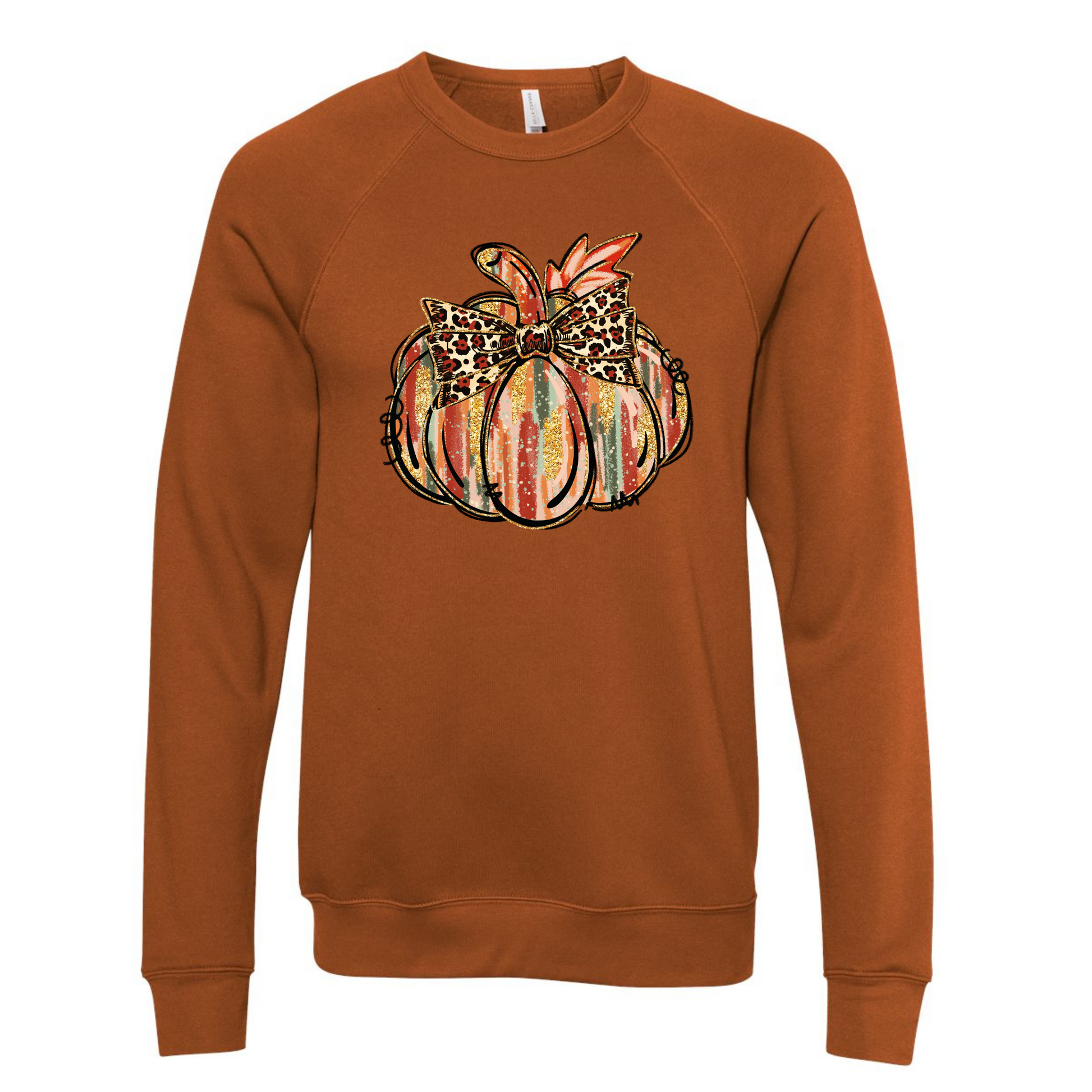 Autumn colored sweatshirt with a pumkin