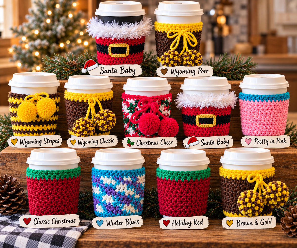 Handmade Crochet Coffee Cup Cozy – Closeout