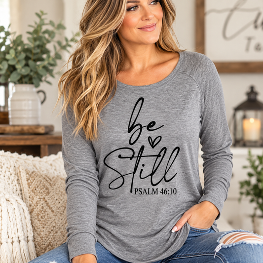 Be Still Psalm 46:10 Women's Long Sleeve Tunic