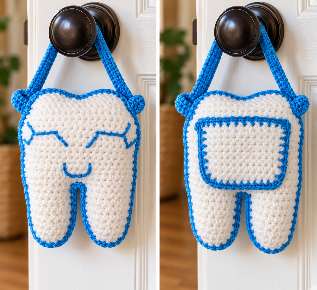 Hand-Crocheted Tooth Fairy Door Hanger with Pocket
