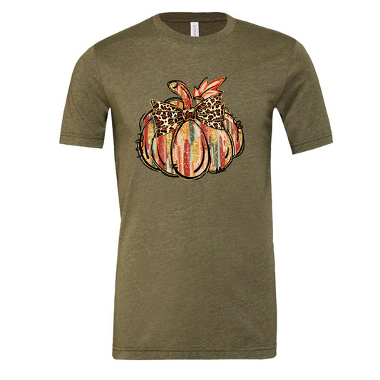 Fall Pumpkin Women's Shirt in Olive