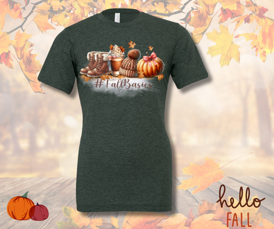 Fall basic Tee Shirt for Women in Forest Green