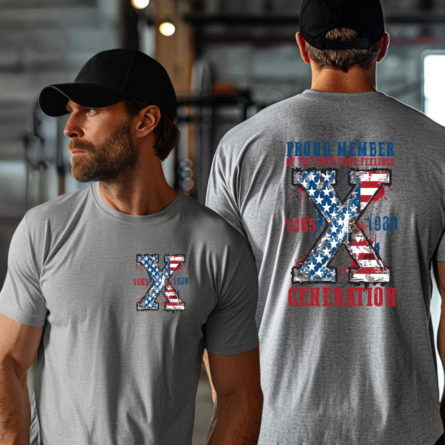 Gen X American Crew Neck Shirt in Athletic Grey