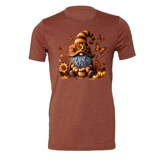Gnome fall sunflowers and butterflies shirt