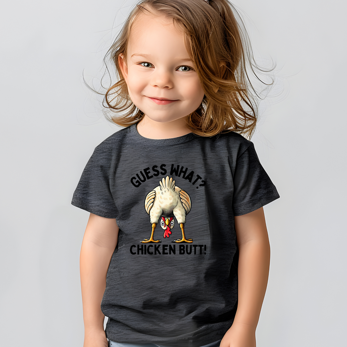 Guess what Chicken Butt Dark Grey Youth