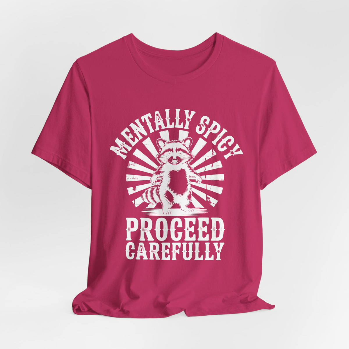 Sarcastic Sunshine Raccoon Tee - Rasberry