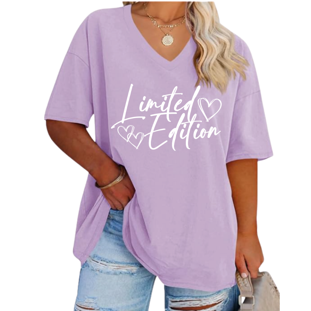 Limited Edition Women's Plus Size V-Neck Tunic Tee