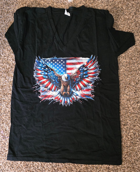 American eagle vneck unisex shirt - Large