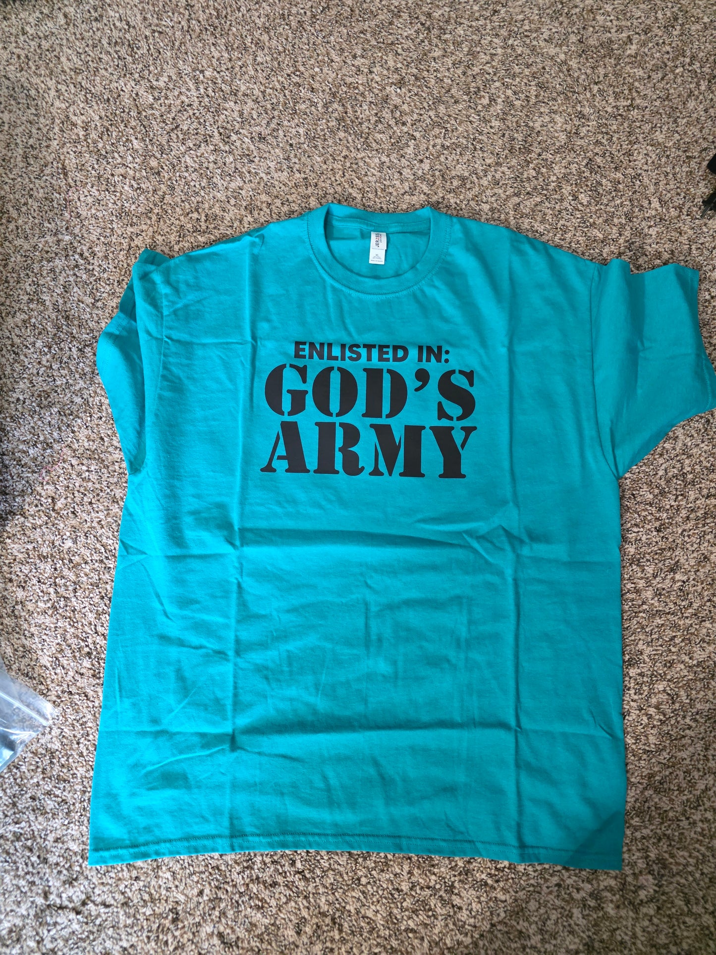 Enlisted in God's army adult tees