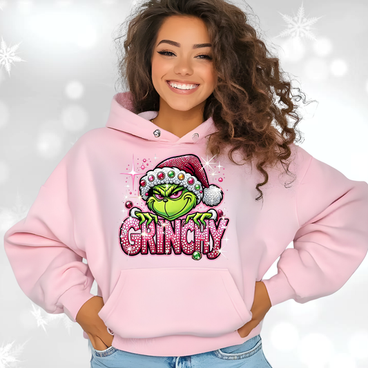 Grinchy Vibes Hoodie – Sassy Holiday Sparkle